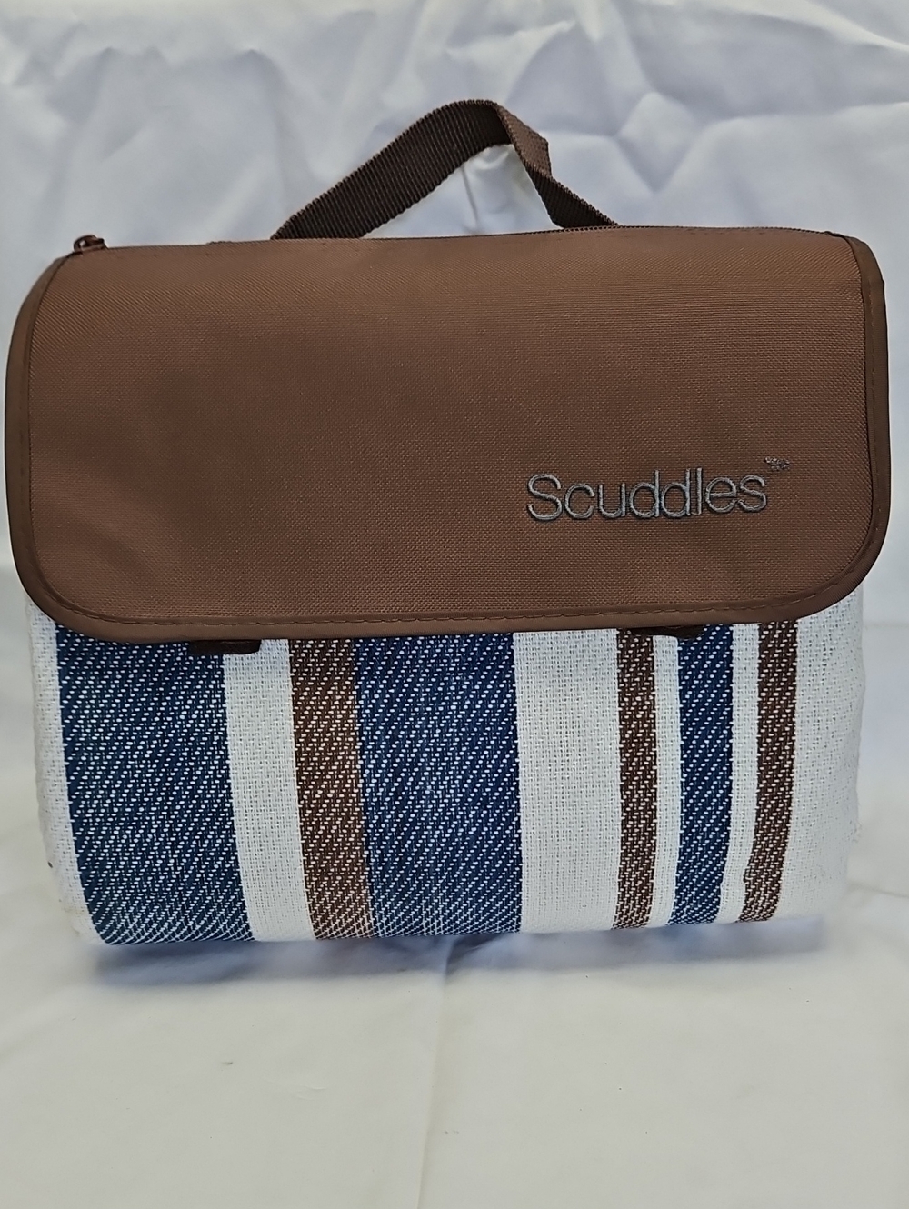 NWOT Brown & Blue Striped Picnic Blanket
